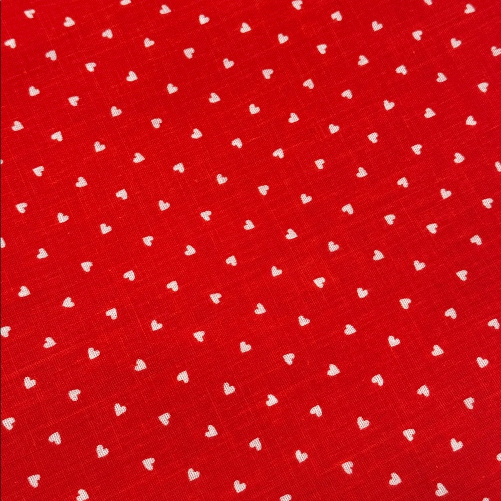 Wamsutta Red Fabric with White Heart Pattern